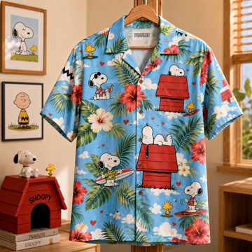 Snoopy Tropical Paradise Hawaiian Shirt