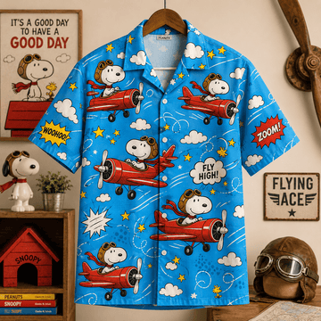 Snoopy Flying Ace Color Pop Hawaiian Shirt