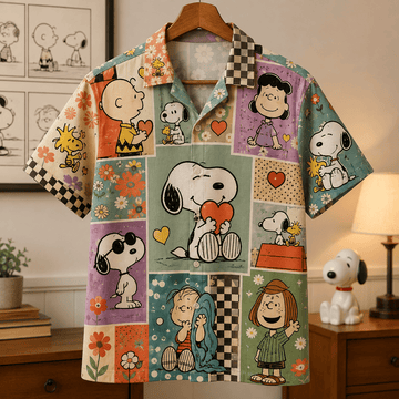 Snoopy & Friends Vintage Bloom Patchwork Hawaiian Shirt