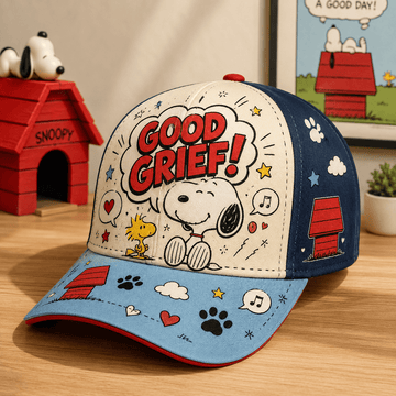Snoopy Good Grief! Comic Pop 3D Printed Cap