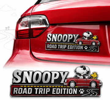 Snoopy Road Trip Edition Metal Car Emblem Badge