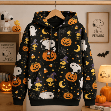 Snoopy Pumpkin Night Halloween 3D All-Over Print Hoodie