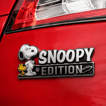 Snoopy & Woodstock Edition Laser Engraved Car Emblem Badge
