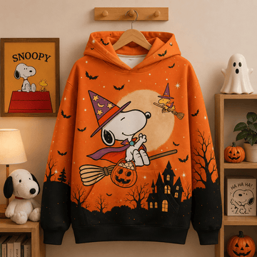 Snoopy Halloween Moonlight Flight Hoodie