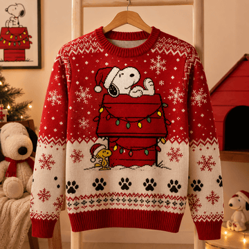 Snoopy Christmas Doghouse Ugly Sweater