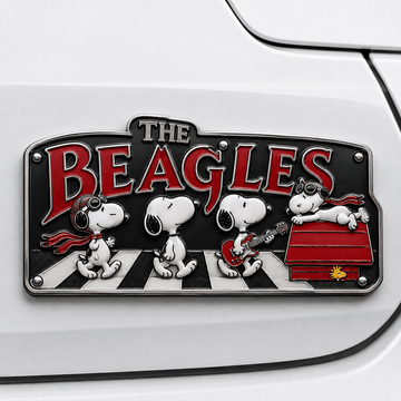 Snoopy The Beagles Road Crossing Car Emblem Badge
