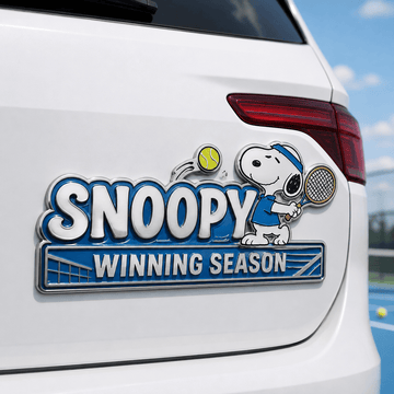 Snoopy Winning Season Tennis Car Emblem Badge