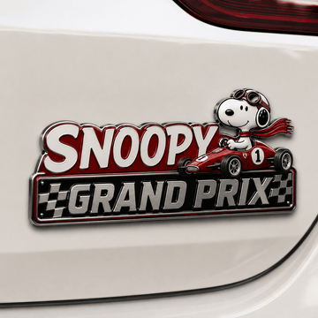 Snoopy Grand Prix Racing Car Emblem Badge