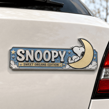 Snoopy Sweet Dreams Crescent Moon Car Emblem Badge