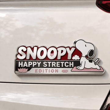 Snoopy Happy Stretch Edition Car Emblem Badge