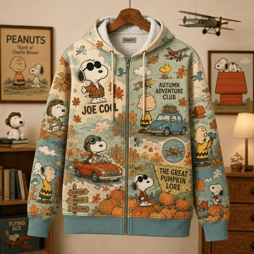 Snoopy Autumn Adventure Club 3D Zip Hoodie