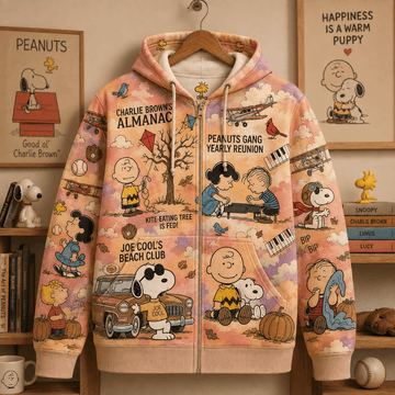 Snoopy Peanuts Reunion Memories 3D Zip Hoodie