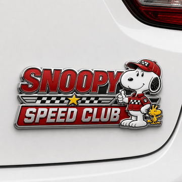 Snoopy Speed Club Racing Car Emblem Badge