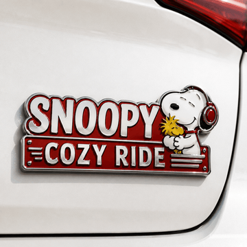 Snoopy & Woodstock Cozy Ride Car Emblem Badge