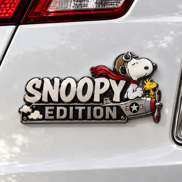 Snoopy & Woodstock Pilot Edition Car Emblem Badge
