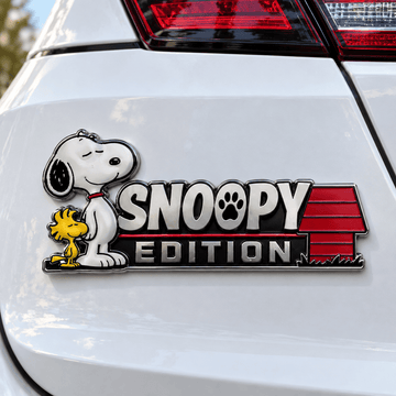 Snoopy & Woodstock Classic Doghouse Edition Car Emblem Badge
