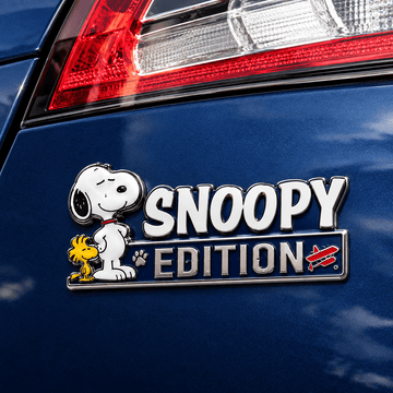 Snoopy & Woodstock Edition Laser Engraved Car Emblem Badge – Navy Flight Version