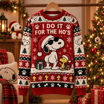Snoopy & Woodstock “I Do It For The Ho’s” Christmas Ugly Sweater