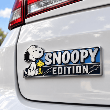 Snoopy & Woodstock Blue Skies Edition Laser Engraved Car Emblem Badge
