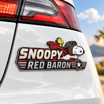 Snoopy & Woodstock Red Baron Wingman Car Emblem Badge