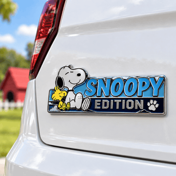 Snoopy & Woodstock Easy Days Edition Laser Engraved Car Emblem Badge