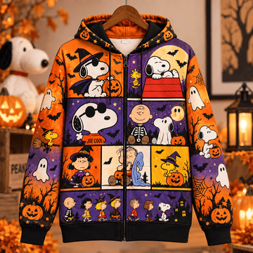 Snoopy & Friends Moonlit Mischief 3D Zip Hoodie