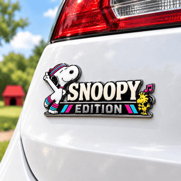 Snoopy Retro Groove Edition Laser Engraved Car Emblem Badge