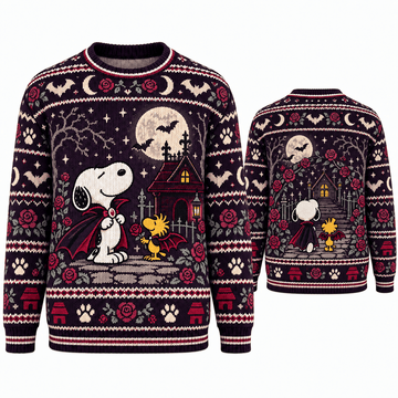 Snoopy & Woodstock Vamp Romantic Halloween Ugly Sweater