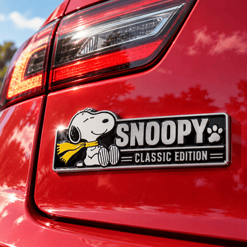 Snoopy Joyride Edition Laser Engraved Car Emblem Badge