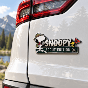 Snoopy Trail Scout Adventure Edition Laser Engraved Car Emblem Badge