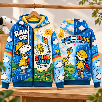 Snoopy & Woodstock Rain or Shine Club 2026 Zip Hoodie