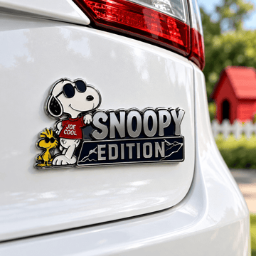 Snoopy Joe Cool Cruise Edition Laser Engraved Car Emblem Badge