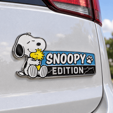 Snoopy & Woodstock Heartfelt Hug Edition Laser Engraved Car Emblem Badge