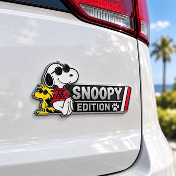 Snoopy & Woodstock Shades On Edition Laser Engraved Car Emblem Badge