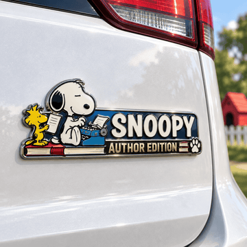 Snoopy Storyteller Edition Laser Engraved Car Emblem Badge