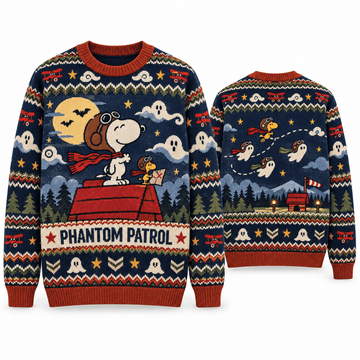 Snoopy & Woodstock Phantom Patrol Halloween Ugly Sweater