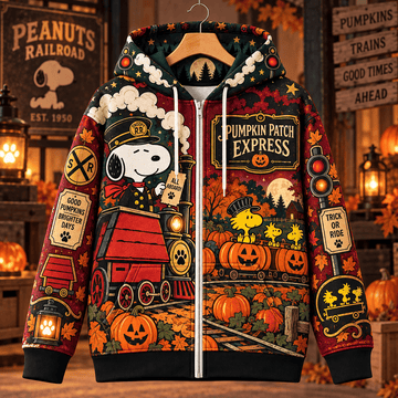 Snoopy Pumpkin Patch Express 3D Zip Hoodie