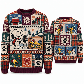 Snoopy & Woodstock Holiday Snapshot Christmas Ugly Sweater
