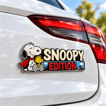 Snoopy & Woodstock Road Trip Edition Car Emblem Badge