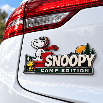 Snoopy & Woodstock Camp Adventure Edition Car Emblem Badge