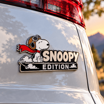 Snoopy & Woodstock Cloud Rider Edition Car Emblem Badge