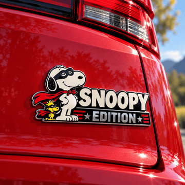 Snoopy & Woodstock Caped Heroes Edition Car Emblem Badge