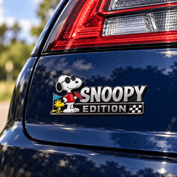 Snoopy & Woodstock Victory Lap Edition Car Emblem Badge