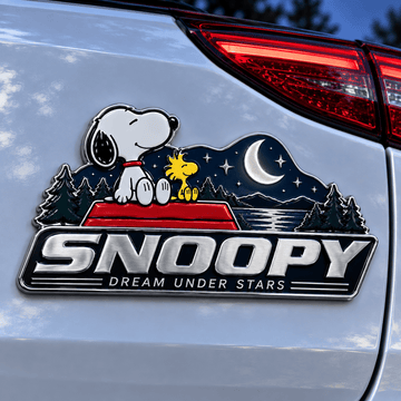 Snoopy & Woodstock Starlit Escape Edition Car Emblem Badge