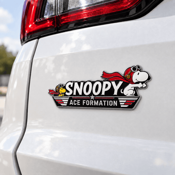 Snoopy & Woodstock Flight Formation Edition Car Emblem Badge