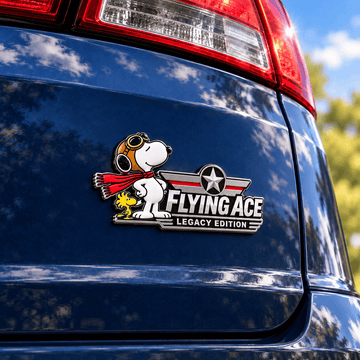 Snoopy Wingstar Flying Ace Car Emblem Badge