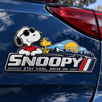 Snoopy Open Road Sunset Edition Car Emblem Badge