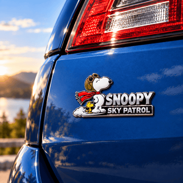 Snoopy Blue Horizon Sky Patrol Car Emblem Badge