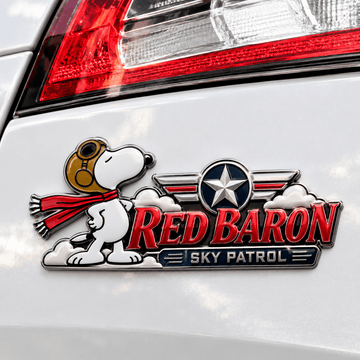 Snoopy Crimson Skies Red Baron Car Emblem Badge