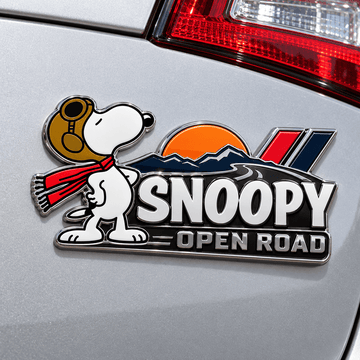 Snoopy Sunset Highway Edition Car Emblem Badge
